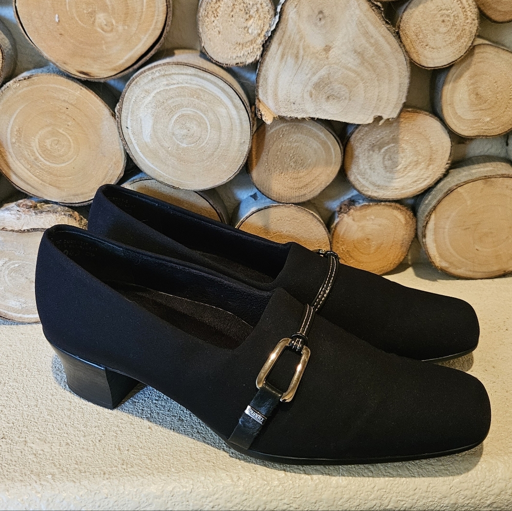 Munro Shoes 8M Cindi Pump Black Block Fabric Heel Slimmer Work Dress Comfort